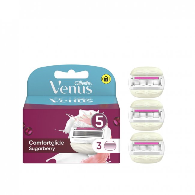 Gillette Venus Comfortglide Sugarberry Refill Blades x3