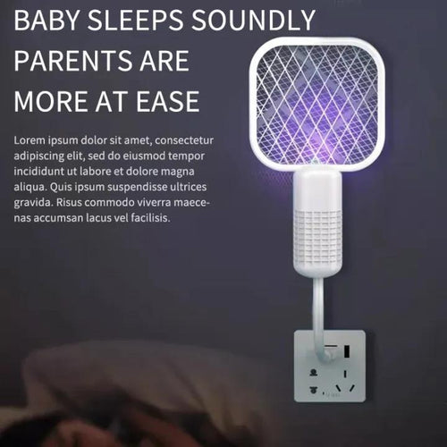 Mini USB Rechargeable Mosquito Racket with UV Light for Home & Office