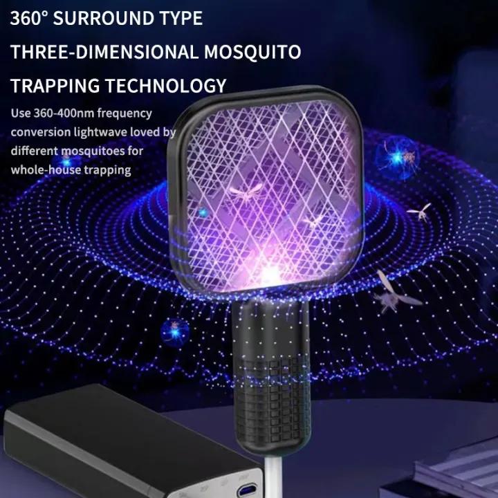 Mini USB Rechargeable Mosquito Racket with UV Light for Home & Office
