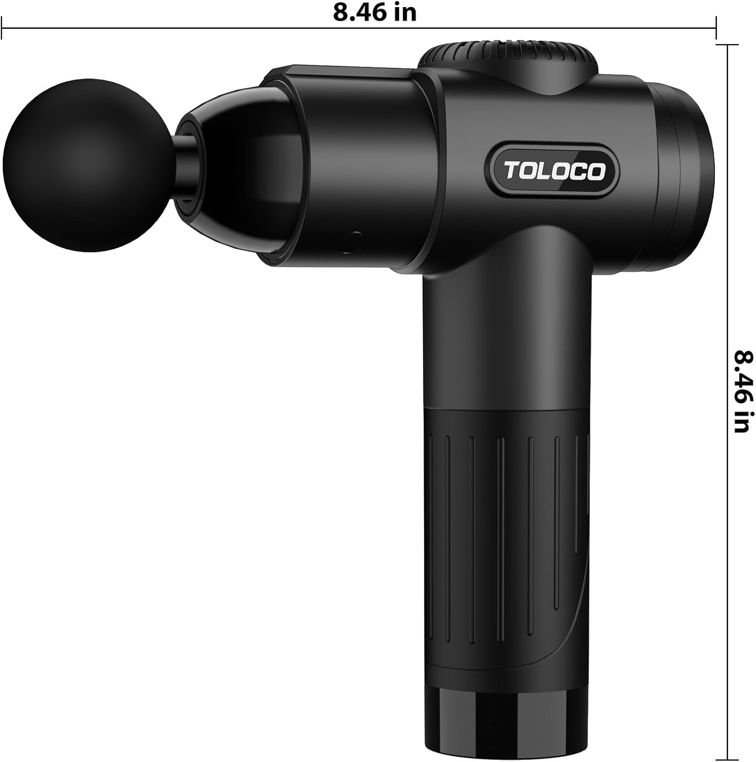 TOLOCO Deep Tissue Massage Gun – Quiet Percussion Massager with 10 Heads for Pain Relief (Black)