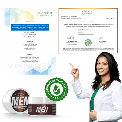 Niconi Men Enzyme De-Tan Pack For Face & Body (300g)