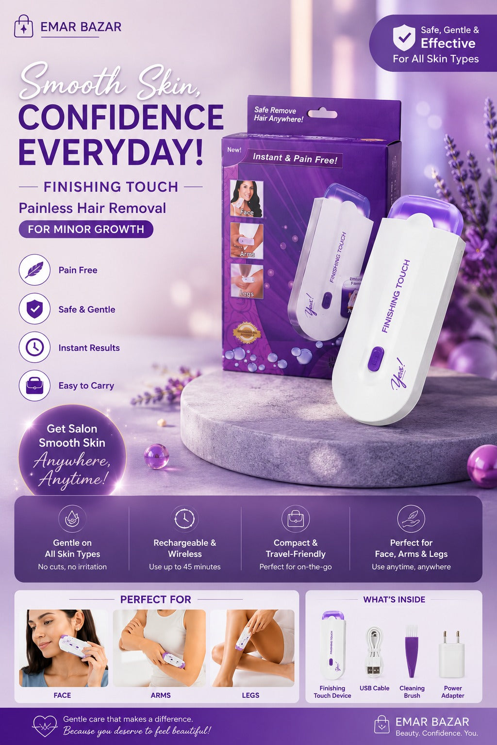Yes Laser Hair Remover Instant Pain Free Removal (USA IMPORT)