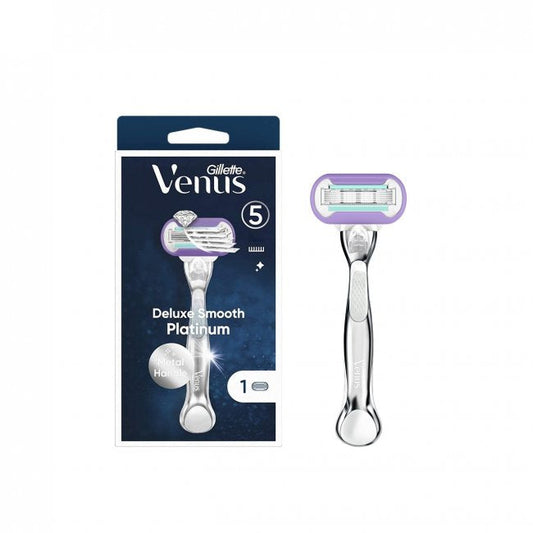 Gillette Venus Deluxe Smooth Platinum Metal Handle Razor